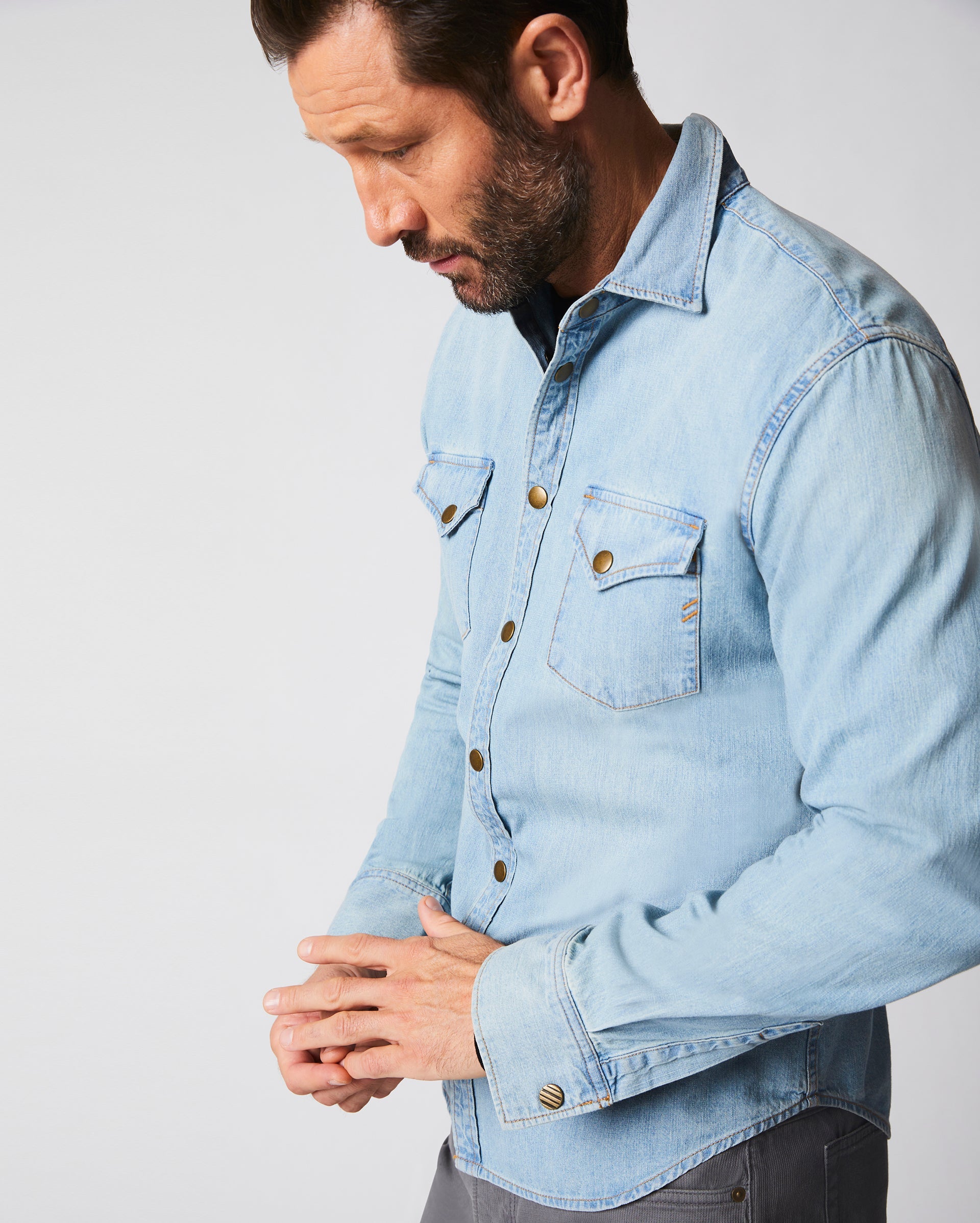 Buy online Men Light Blue Denim Casual Shirt from shirts for Men by Swag  Rider for ₹499 at 52% off | 2024 Limeroad.com